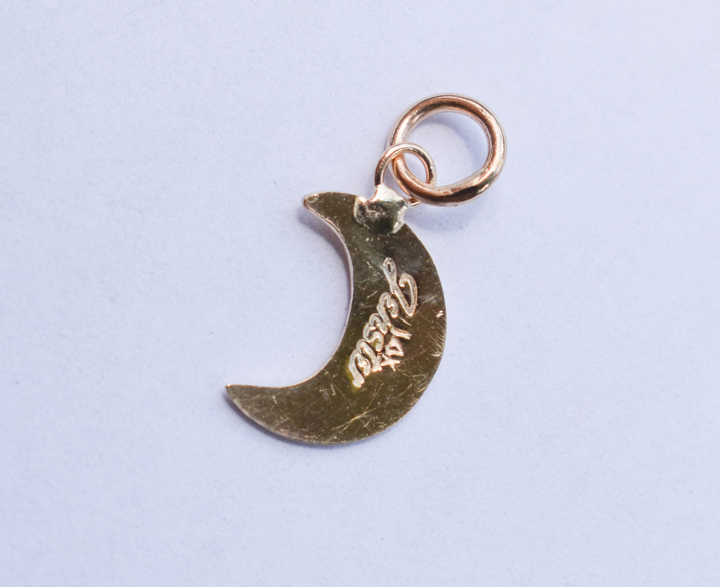 Handmade 14k Yellow Gold Crescent Moon Pendant – JensterJewels