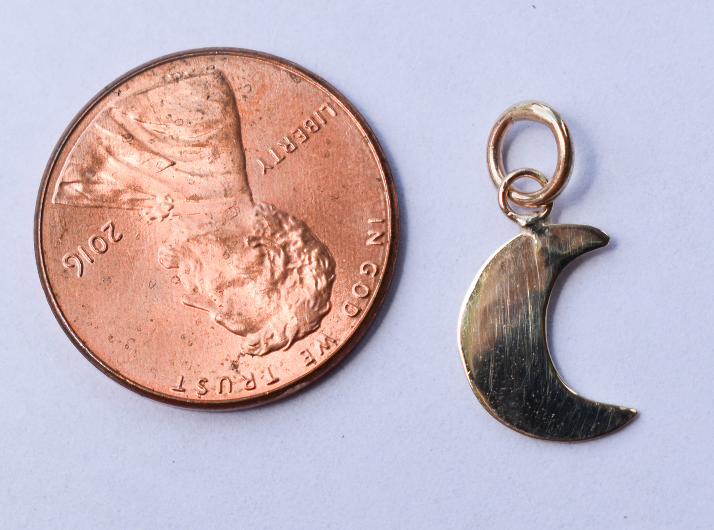 Handmade 14k Yellow Gold Crescent Moon Pendant – JensterJewels