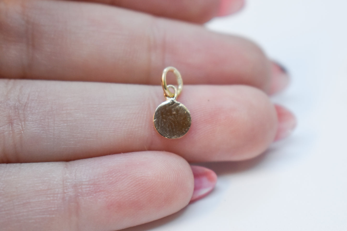 Handmade Solid 14k Yellow Gold Micro Circle Charm – JensterJewels
