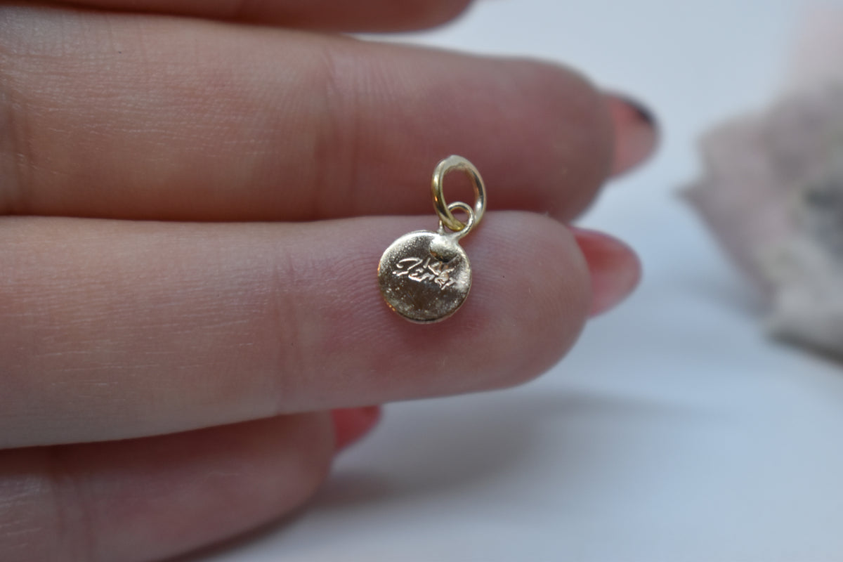 Handmade Solid 14k Yellow Gold Micro Circle Charm – JensterJewels