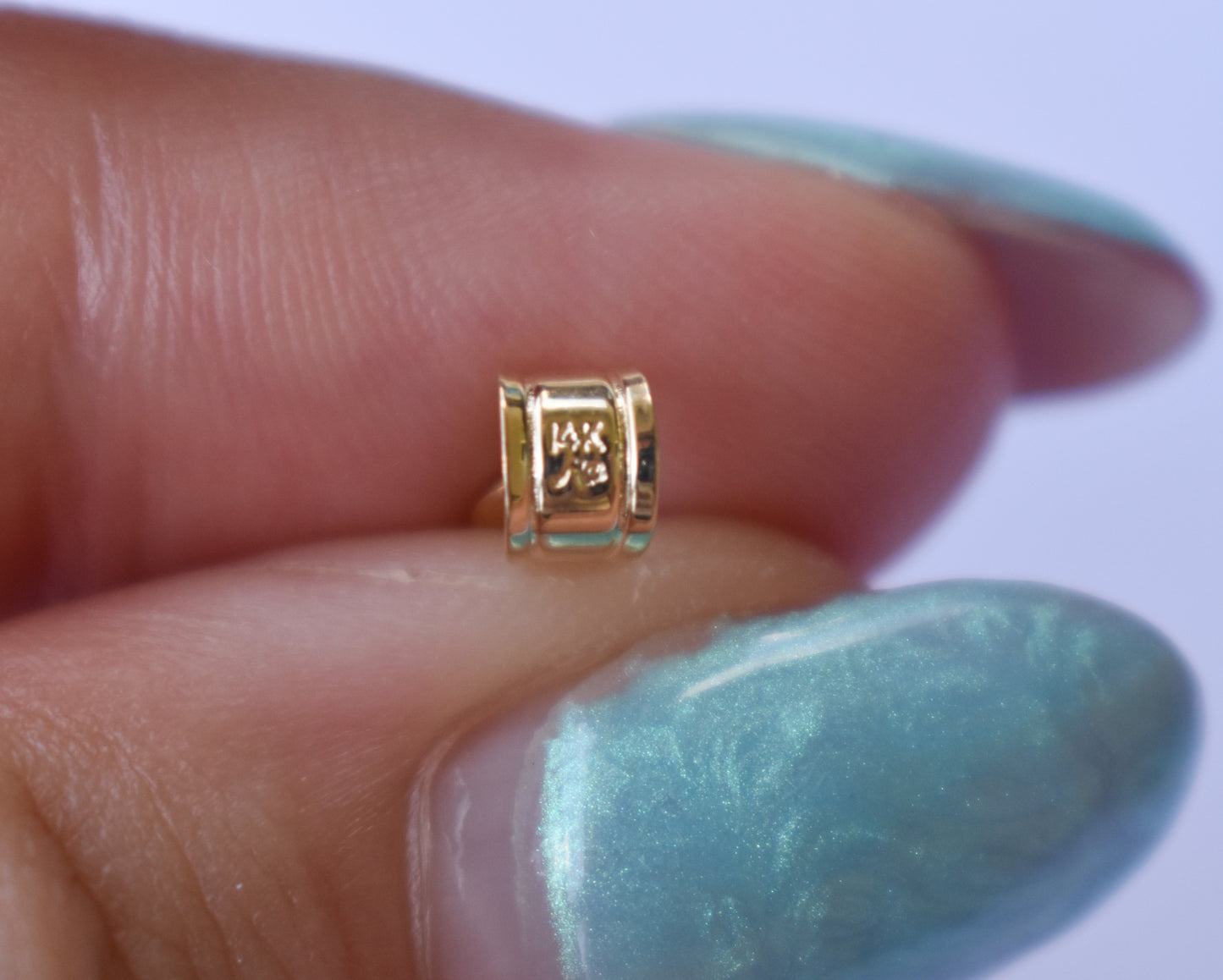 Vintage 14k Yellow Gold Hollow Cross Pendant with Diamond