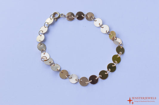 Handmade Solid 14k Yellow Gold Circle Link Bracelet 7" – JensterJewels