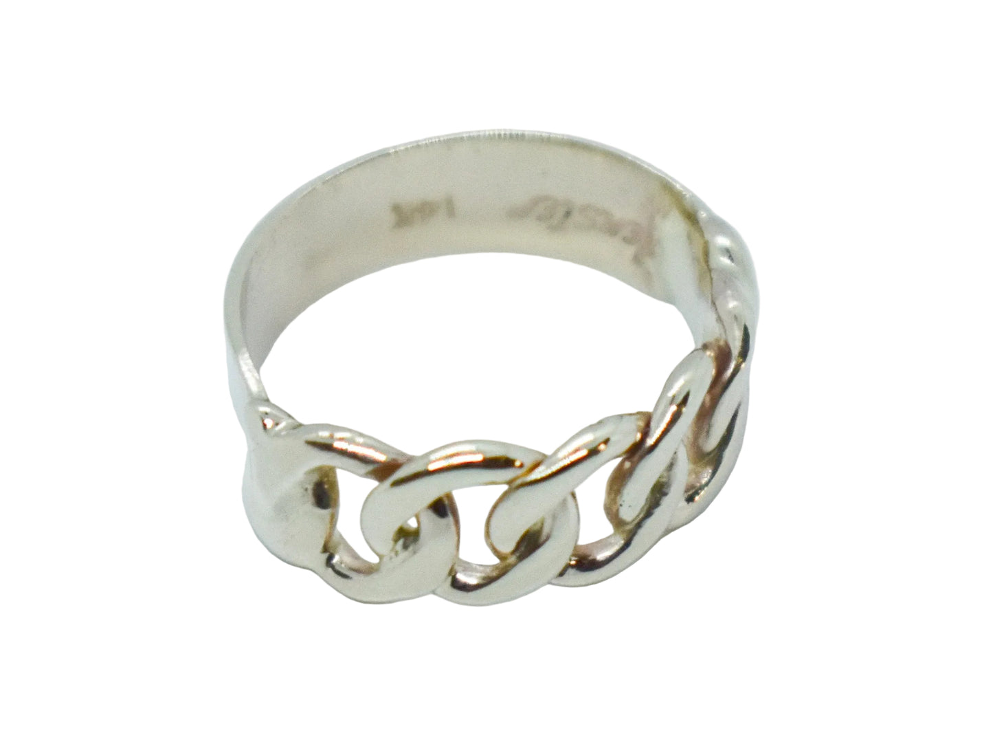 Handmade Solid 14k Gold Cuban Link Midi Ring Size 1 1/2