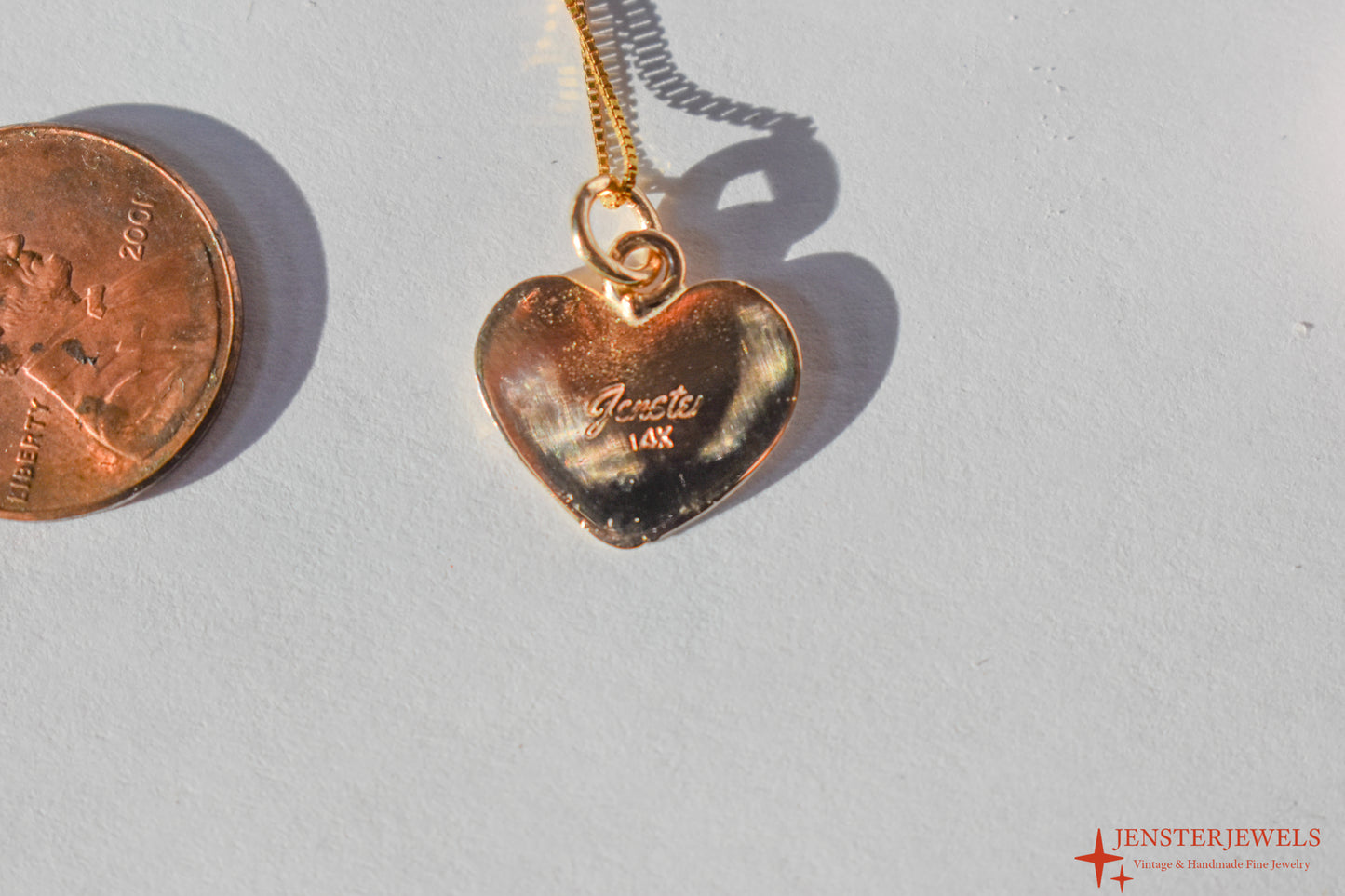 Handmade 14k Gold Candy Heart “BABE” Necklace – Valentine’s Day