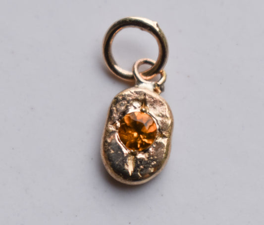 Handmade Solid 14k Yellow Gold Organic Citrine Star Accent Pendant – JensterJewels