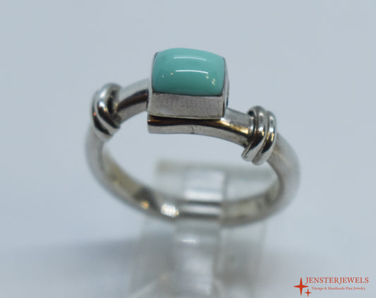 Vintage Sterling Silver Turquoise Ring Size 8 1/4