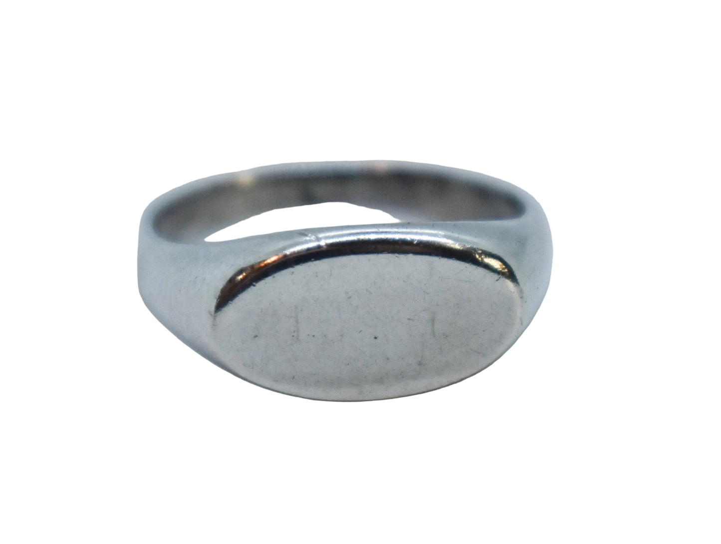 Vintage Sterling Silver Oval Signet Ring Size 4 1/4