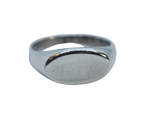 Vintage Sterling Silver Oval Signet Ring Size 4 1/4