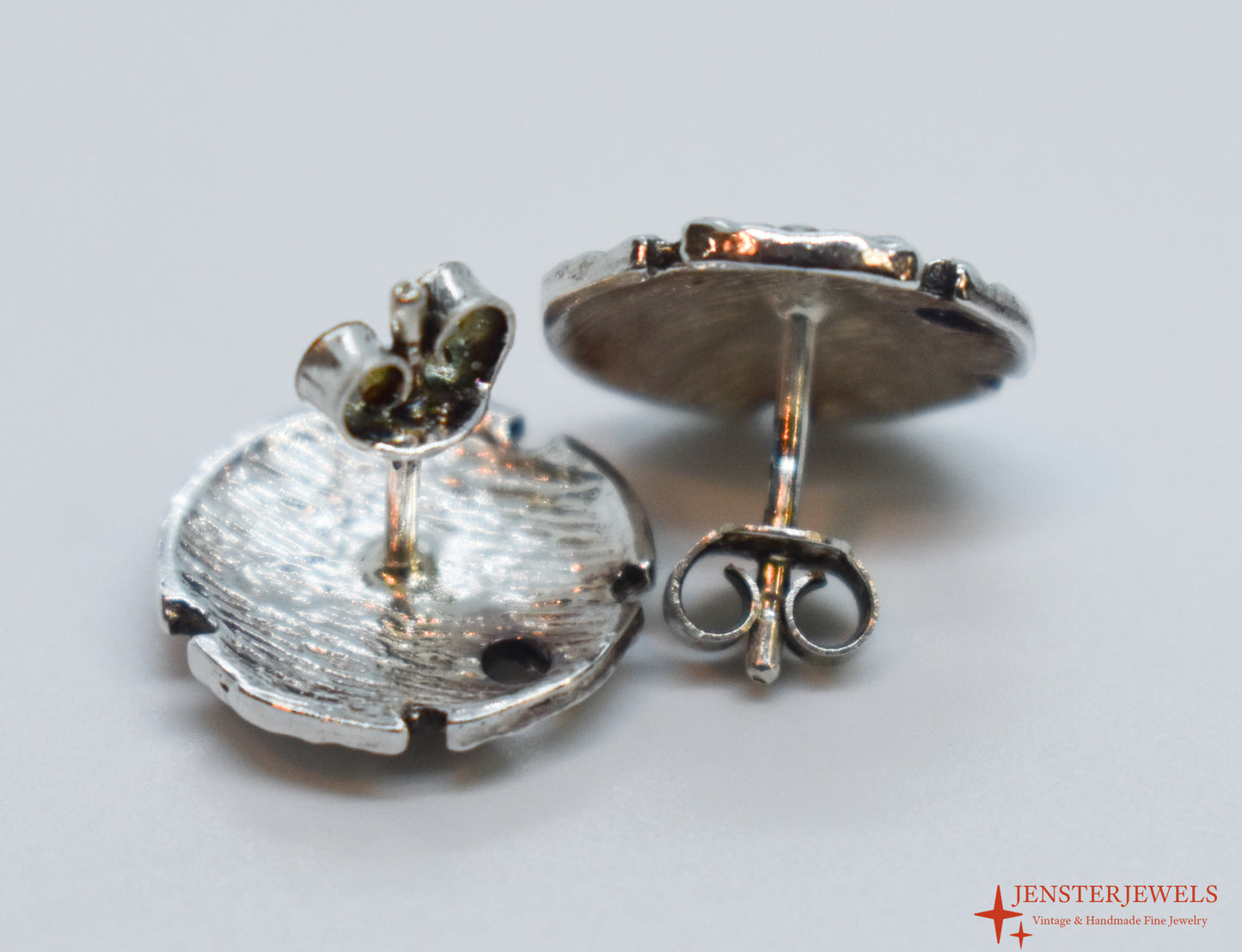 Vintage Sterling Silver Sand Dollar Stud Earrings