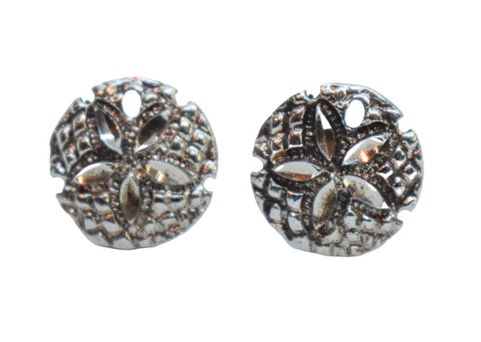 Vintage Sterling Silver Sand Dollar Stud Earrings