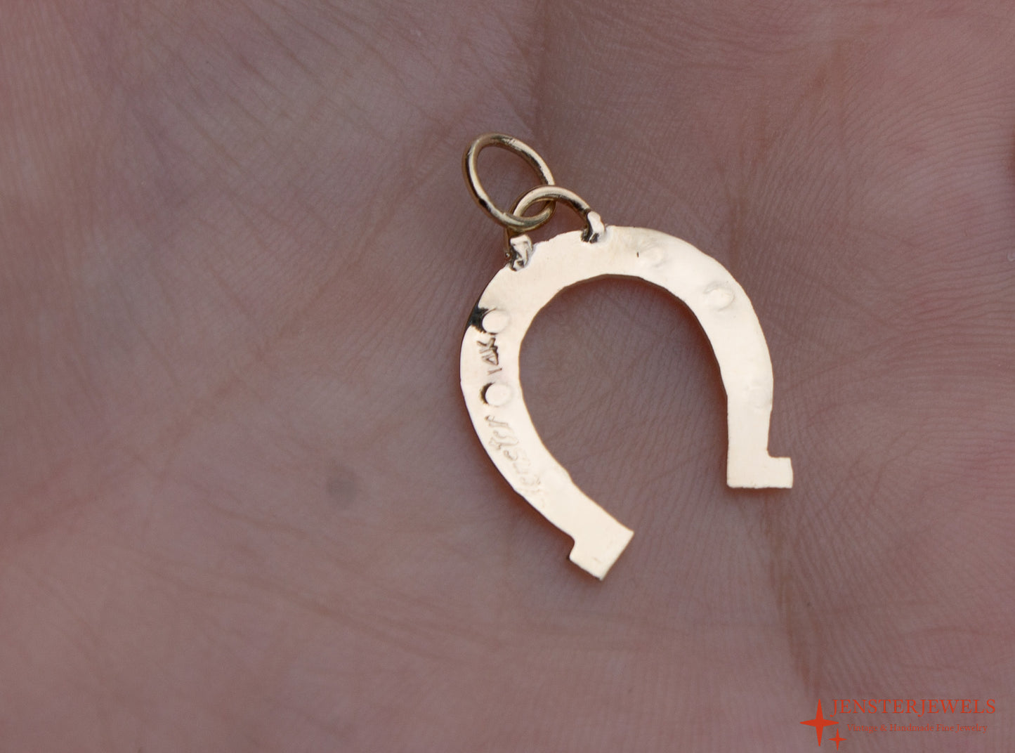 Handmade 14k Yellow Gold Horseshoe Pendant - Lucky Charm