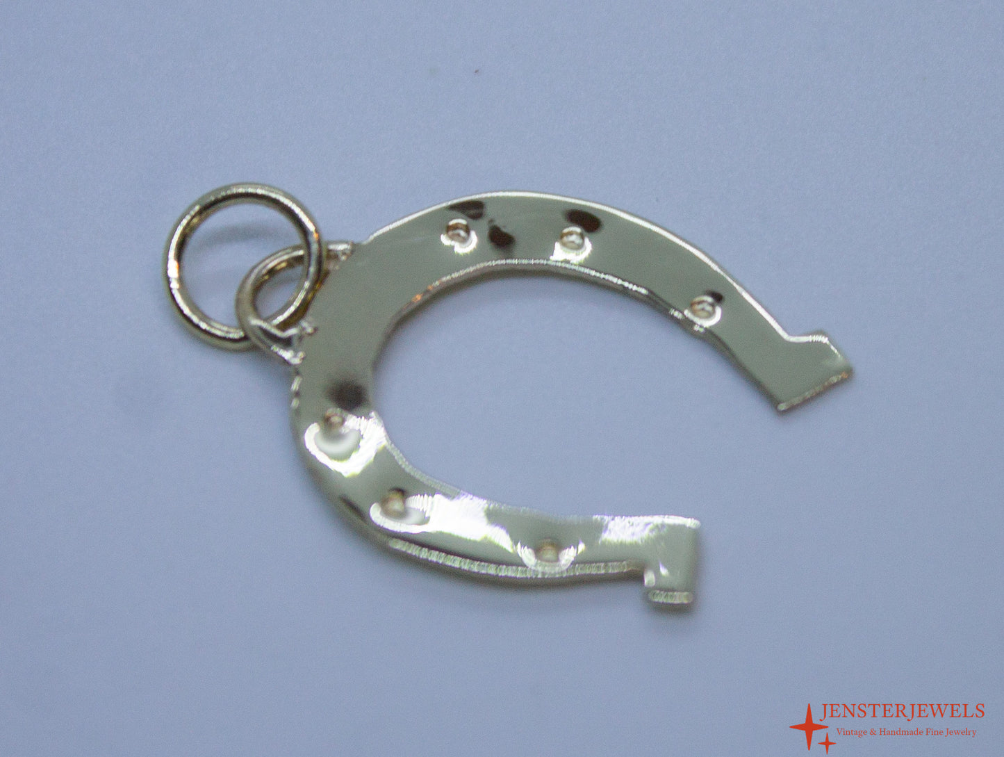 Handmade 14k Yellow Gold Horseshoe Pendant - Lucky Charm