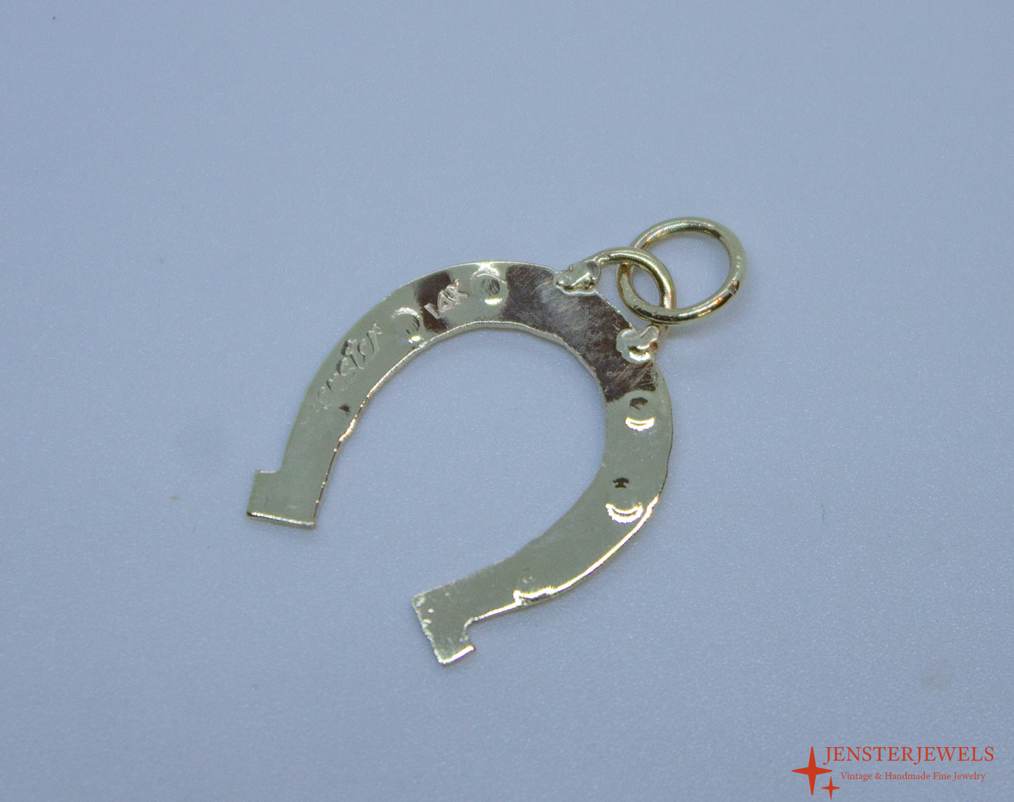 Handmade 14k Yellow Gold Horseshoe Pendant - Lucky Charm