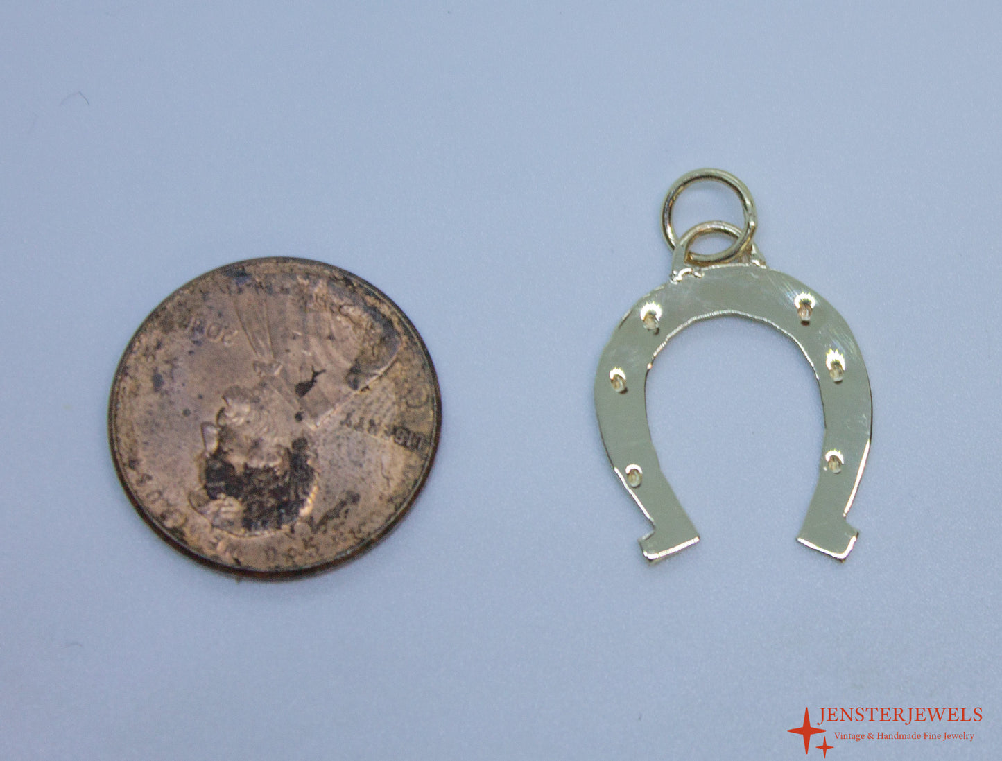 Handmade 14k Yellow Gold Horseshoe Pendant - Lucky Charm