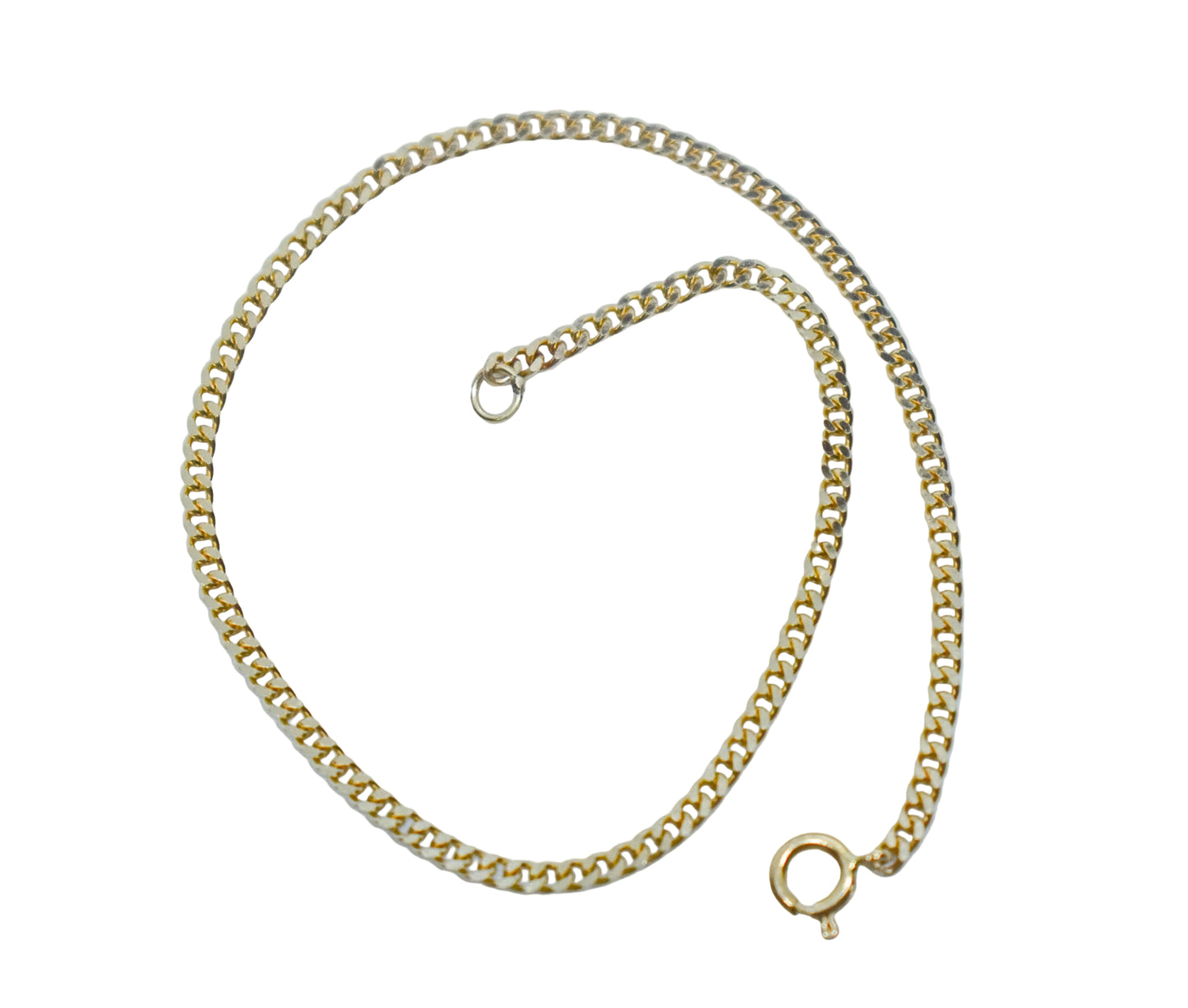 Vintage 14k Yellow Gold Curb Link Chain Bracelet 7"