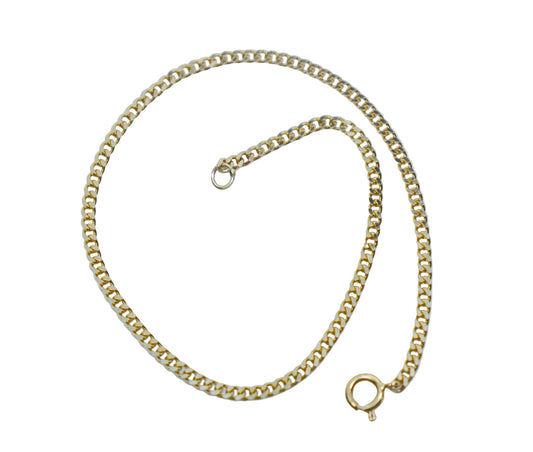 Vintage 14k Yellow Gold Curb Link Chain Bracelet 7"