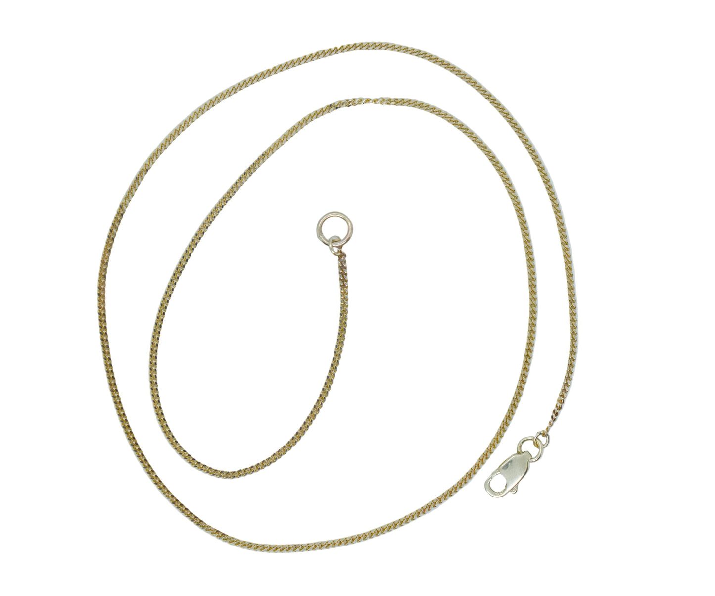 Vintage 14k Yellow Gold Curb Link Chain Necklace 16 3/4"