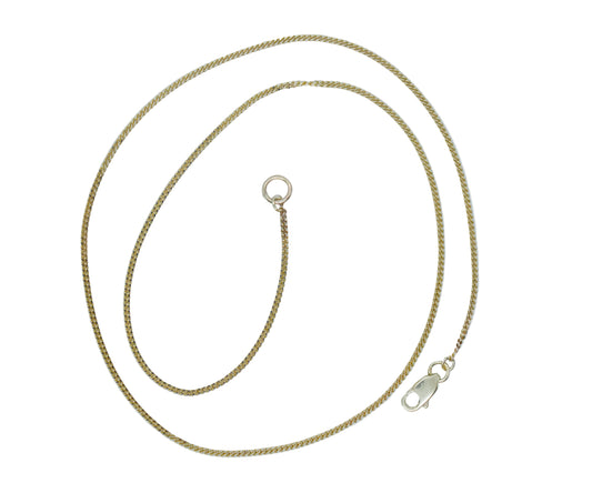 Vintage 14k Yellow Gold Curb Link Chain Necklace 16 3/4"