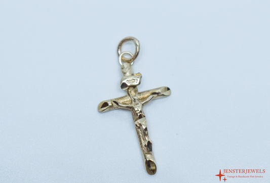 Vintage 14k Yellow Gold Crucifix Cross Pendant