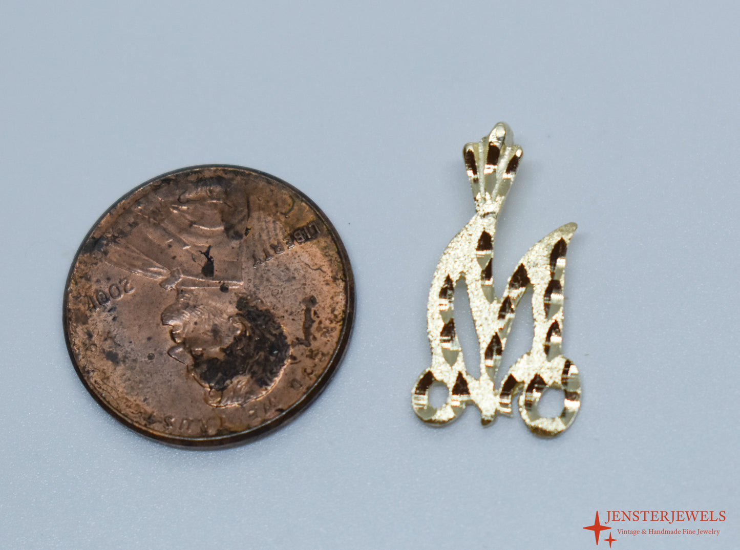 Vintage 14k Yellow Gold Letter “M” Pendant