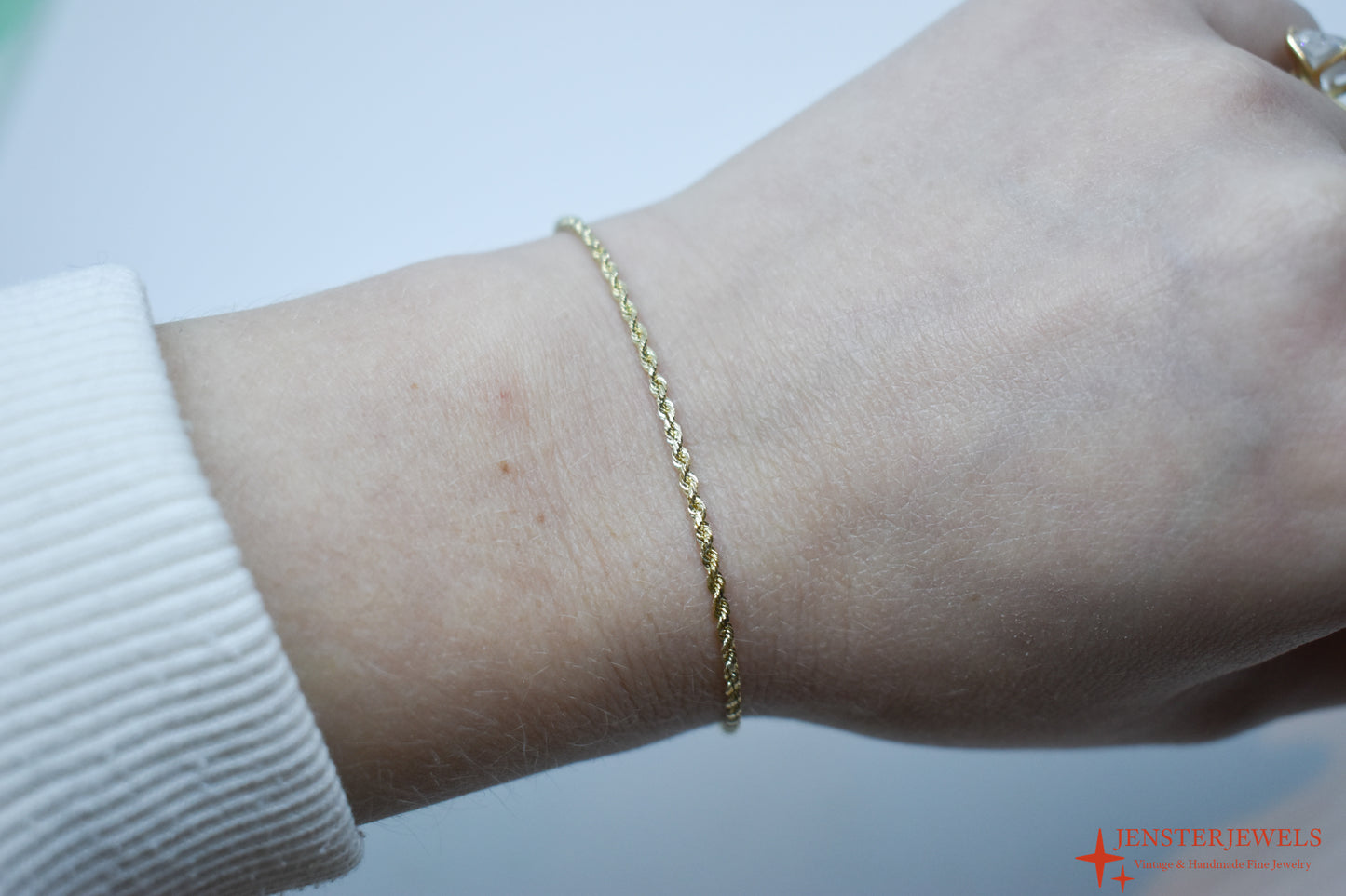 Vintage 10k Yellow Gold Rope Chain Bracelet 7 1/2"  – Michael Anthony