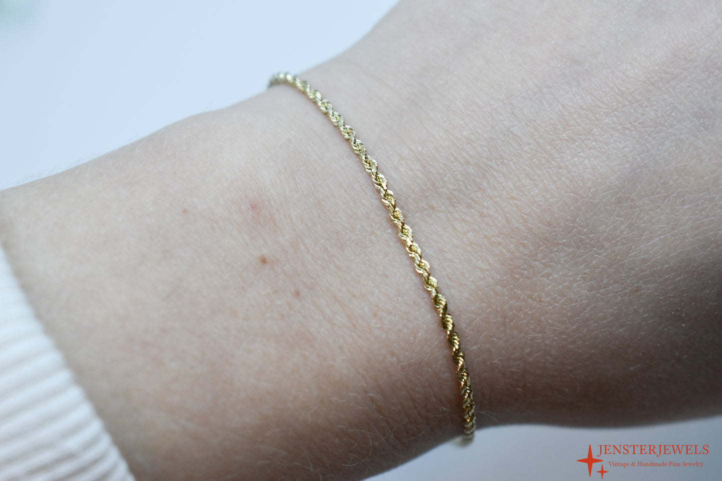 Vintage 10k Yellow Gold Rope Chain Bracelet 7 1/2"  – Michael Anthony