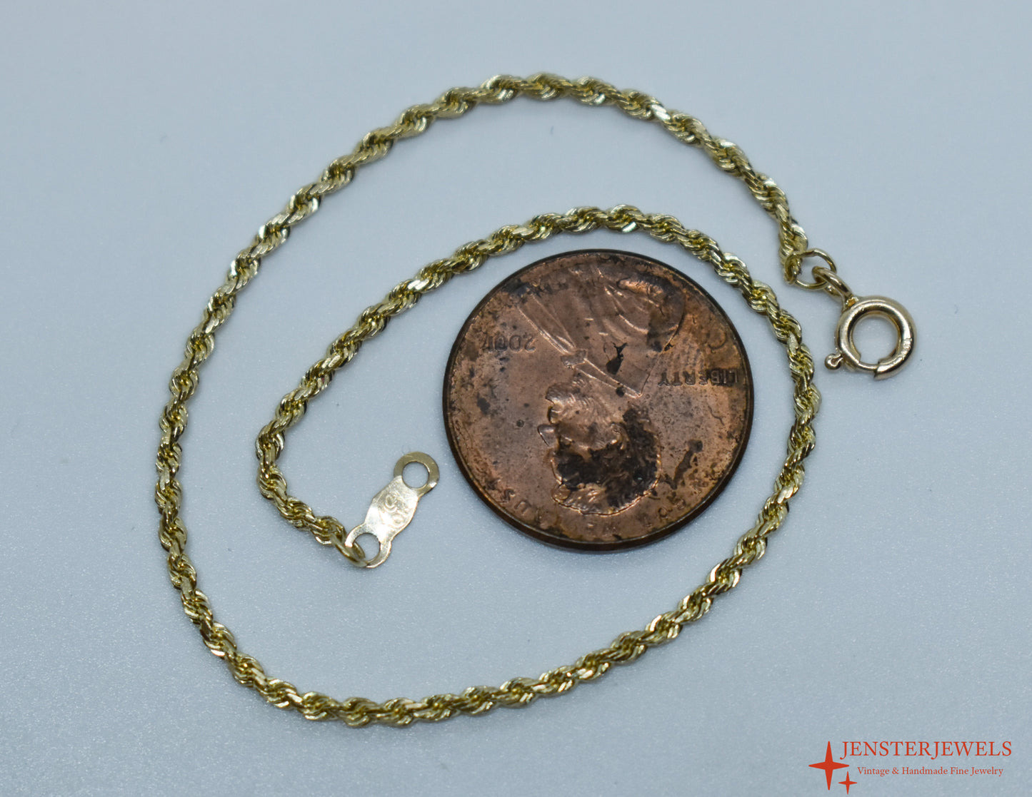 Vintage 10k Yellow Gold Rope Chain Bracelet 7 1/2"  – Michael Anthony