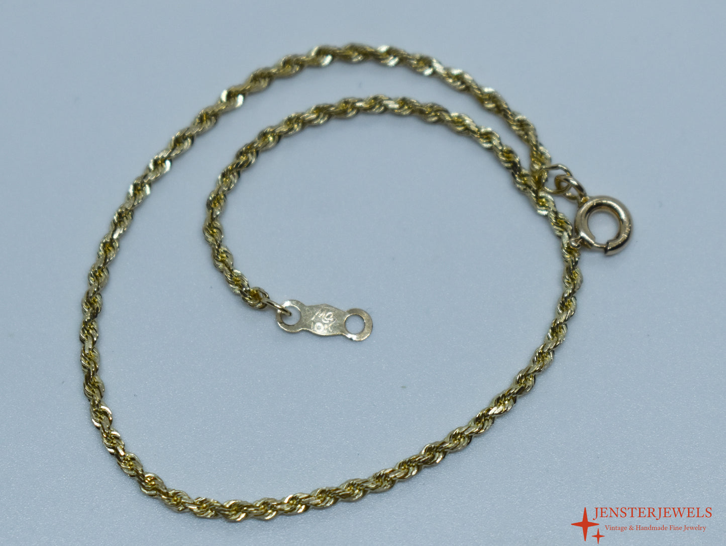 Vintage 10k Yellow Gold Rope Chain Bracelet 7 1/2"  – Michael Anthony