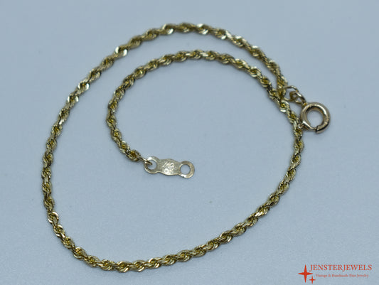 Vintage 10k Yellow Gold Rope Chain Bracelet 7 1/2"  – Michael Anthony