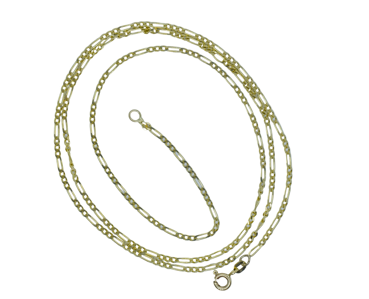 Vintage 14k Yellow Gold Figaro Chain Necklace 24"