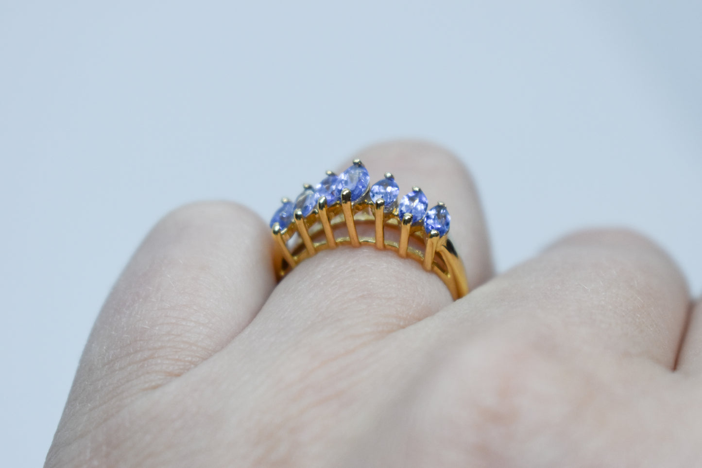Vintage 14k Yellow Gold Marquise Tanzanite Ring Size 6 1/4