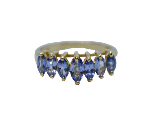 Vintage 14k Yellow Gold Marquise Tanzanite Ring Size 6 1/4