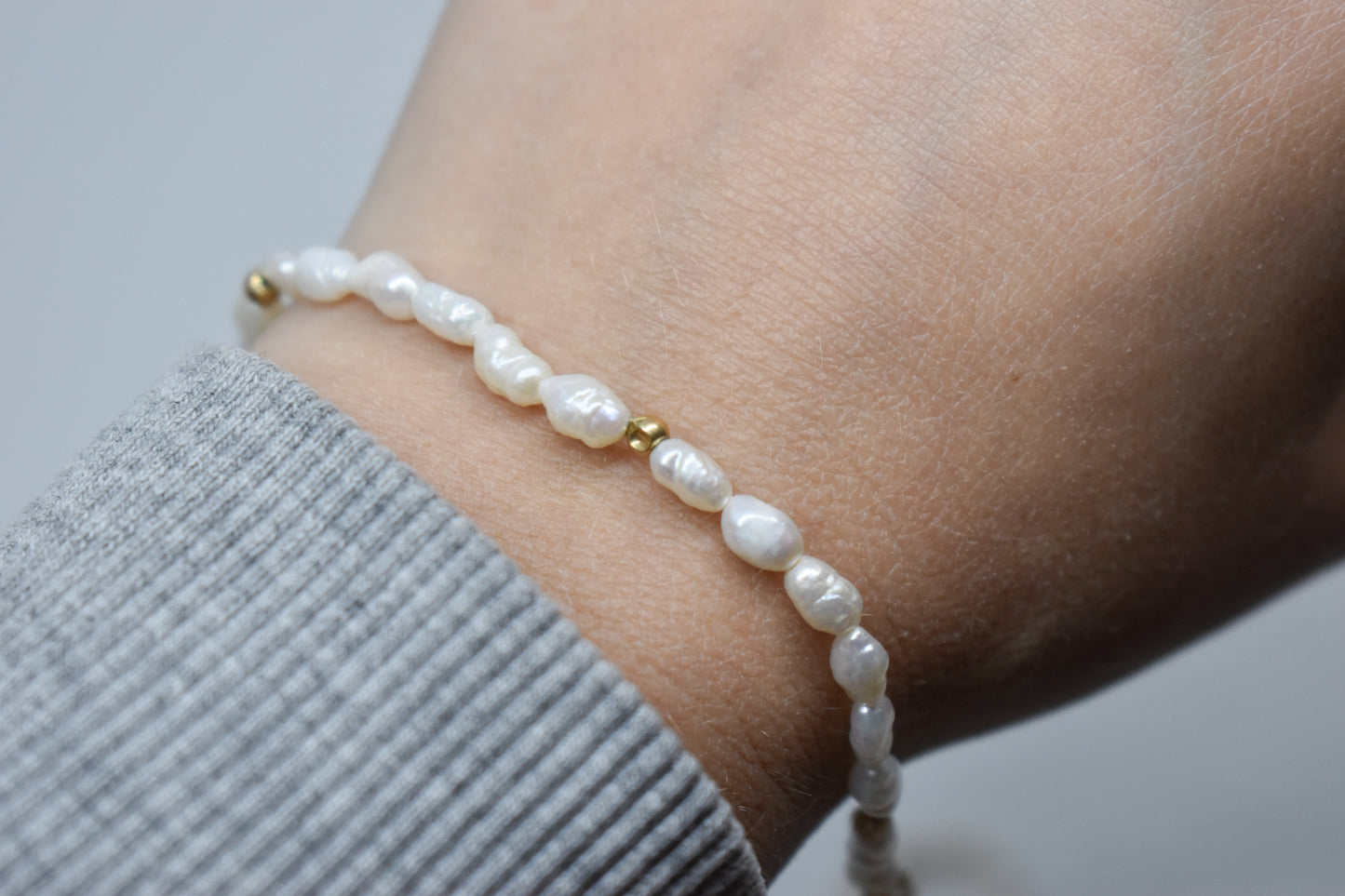 Vintage 14k Gold Freshwater Pearl Necklace & Bracelet Set