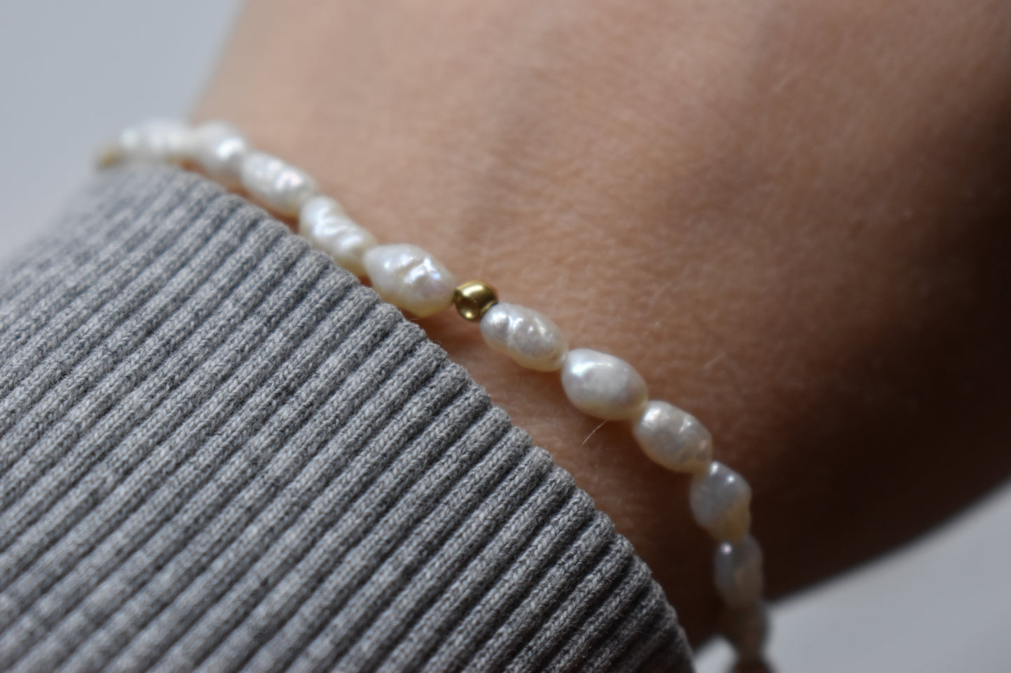 Vintage 14k Gold Freshwater Pearl Necklace & Bracelet Set