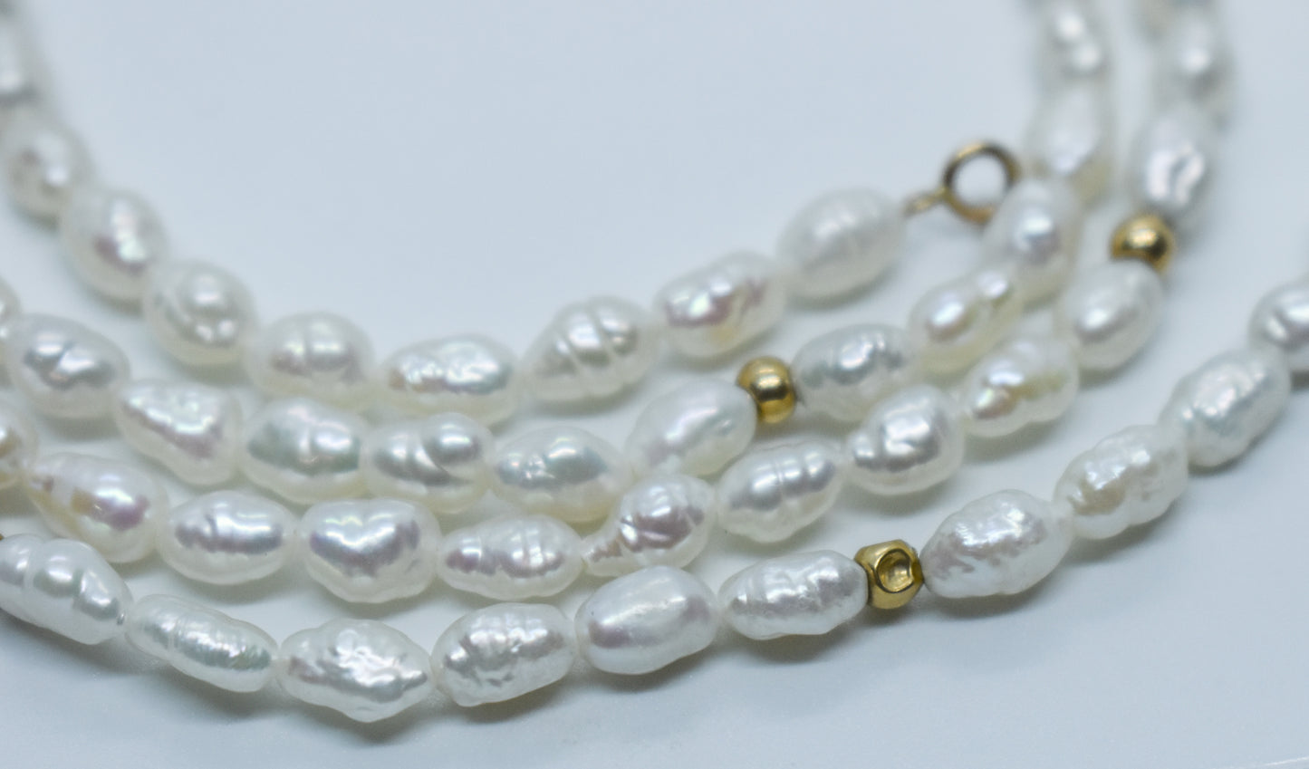 Vintage 14k Gold Freshwater Pearl Necklace & Bracelet Set