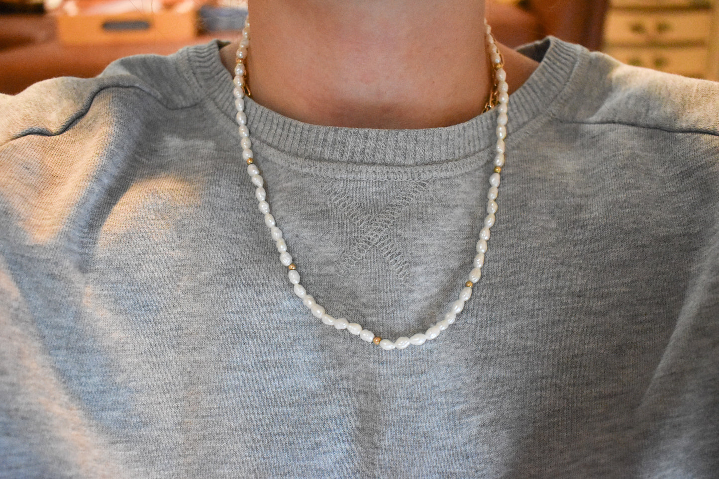 Vintage 14k Gold Freshwater Pearl Necklace & Bracelet Set