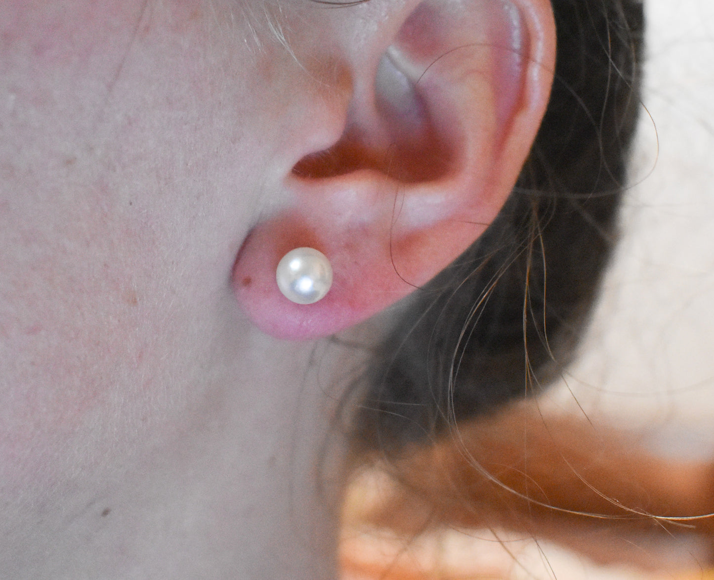 Vintage 14k Yellow Gold 7mm Pearl Stud Earrings