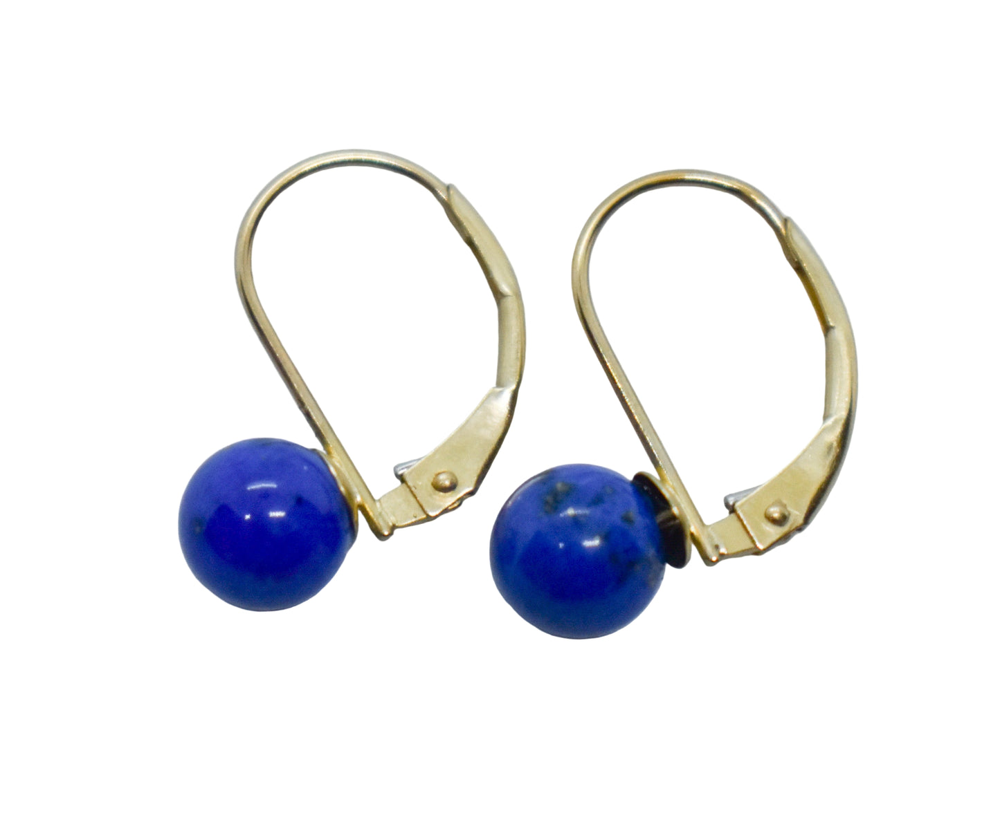 Vintage 14k Yellow Gold Blue Lapis Earrings