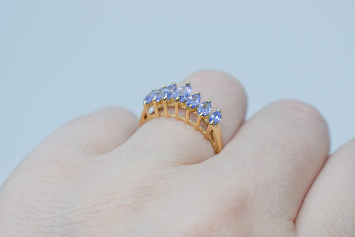 Vintage 14k Yellow Gold Marquise Tanzanite Ring Size 6 1/4
