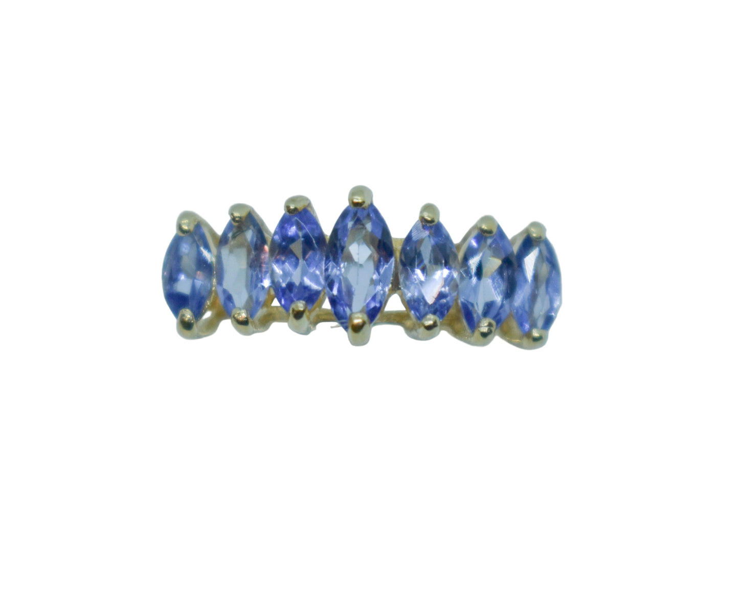 Vintage 14k Yellow Gold Marquise Tanzanite Ring Size 6 1/4