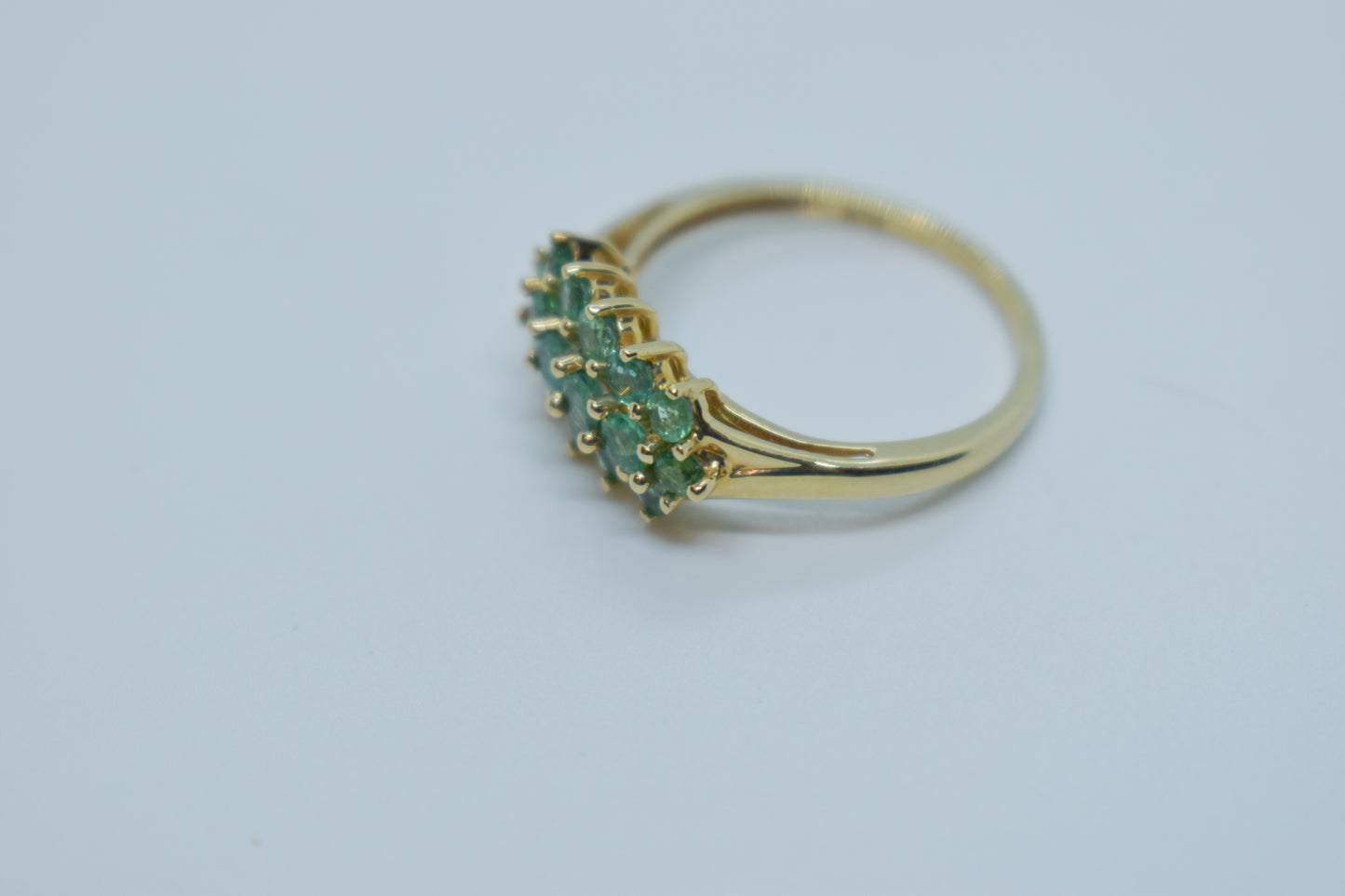 Vintage 14k Yellow Gold Emerald Cluster Ring Size 7 1/4