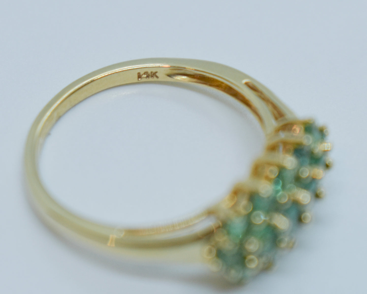Vintage 14k Yellow Gold Emerald Cluster Ring Size 7 1/4