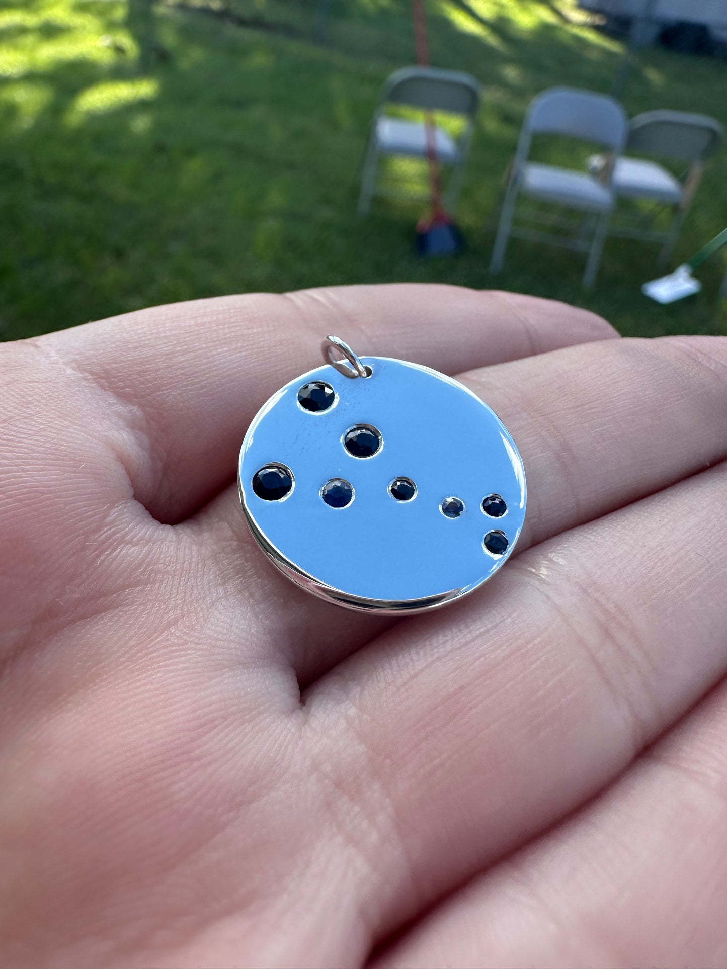 RESERVED- Handmade Sterling Silver Taurus Constellation Pendant