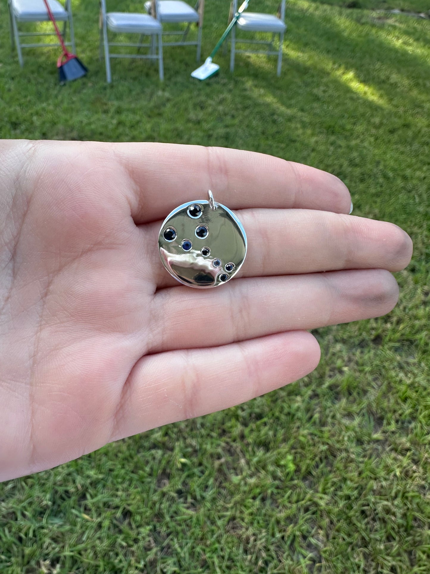 RESERVED- Handmade Sterling Silver Taurus Constellation Pendant