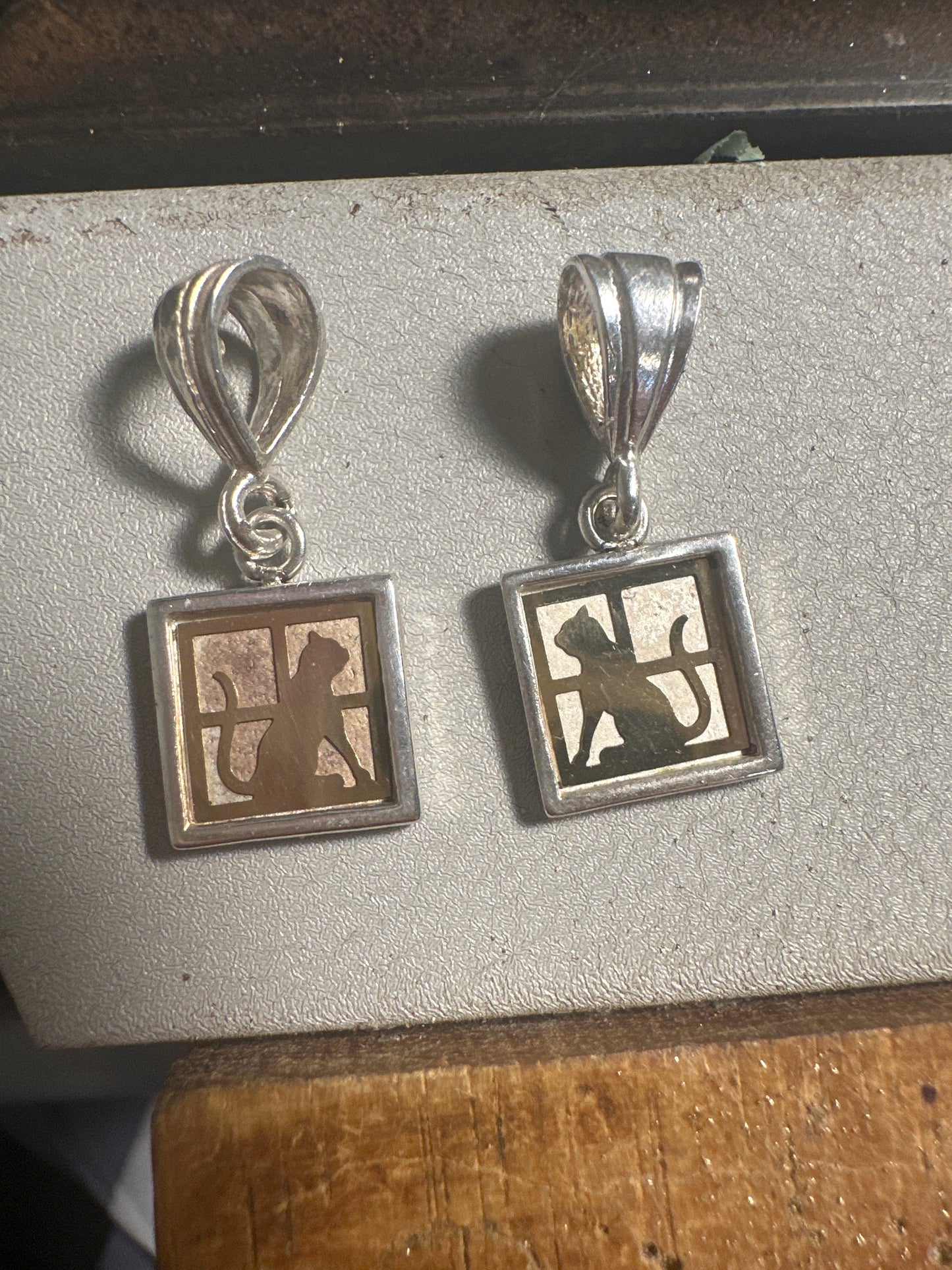 Cat Earring Conversion to Pendants- For Stacy