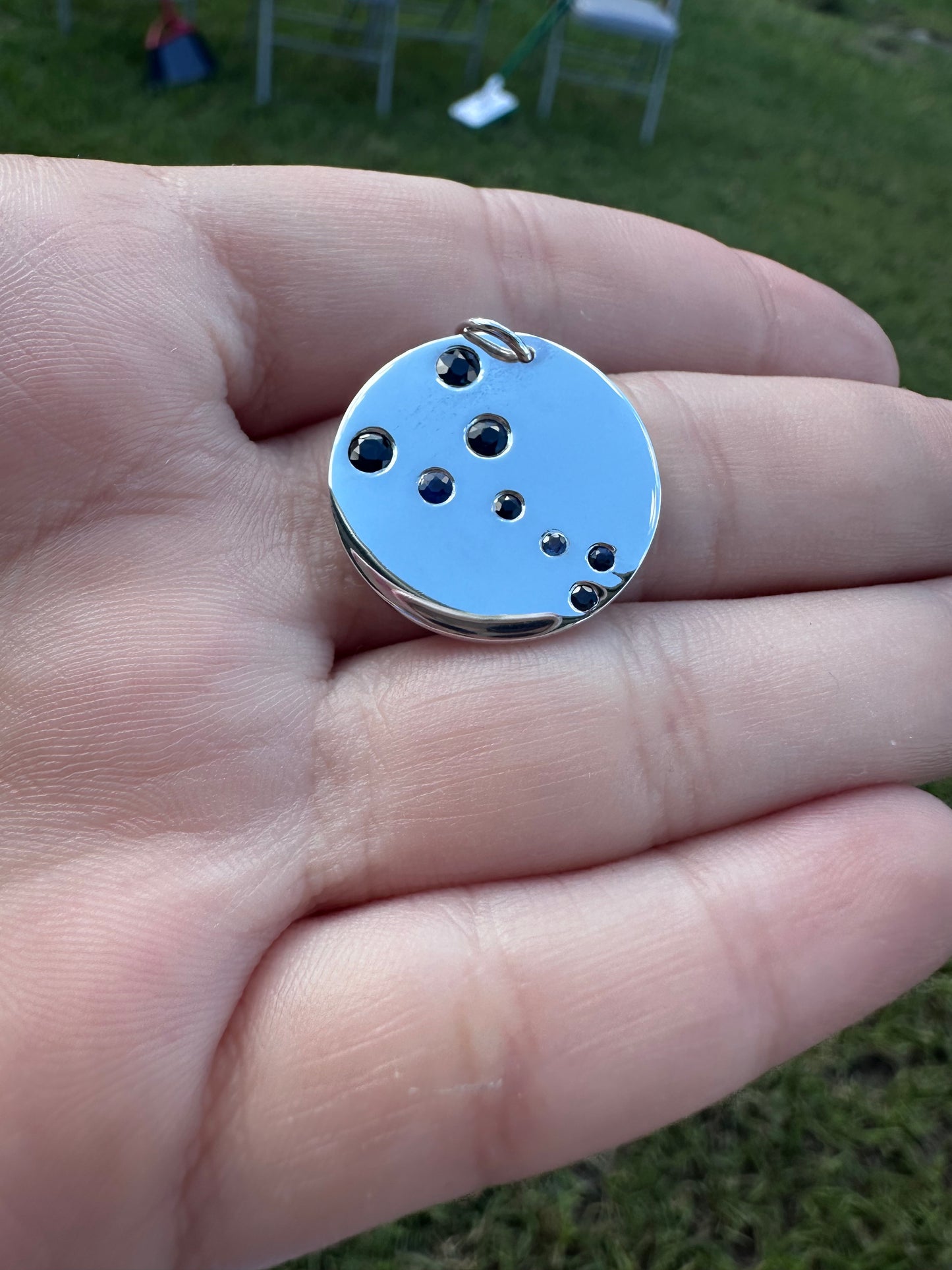 RESERVED- Handmade Sterling Silver Taurus Constellation Pendant