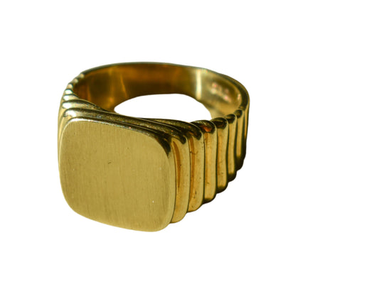 Vintage 10k Yellow Gold Plain Signet Ring Size 8 3/4