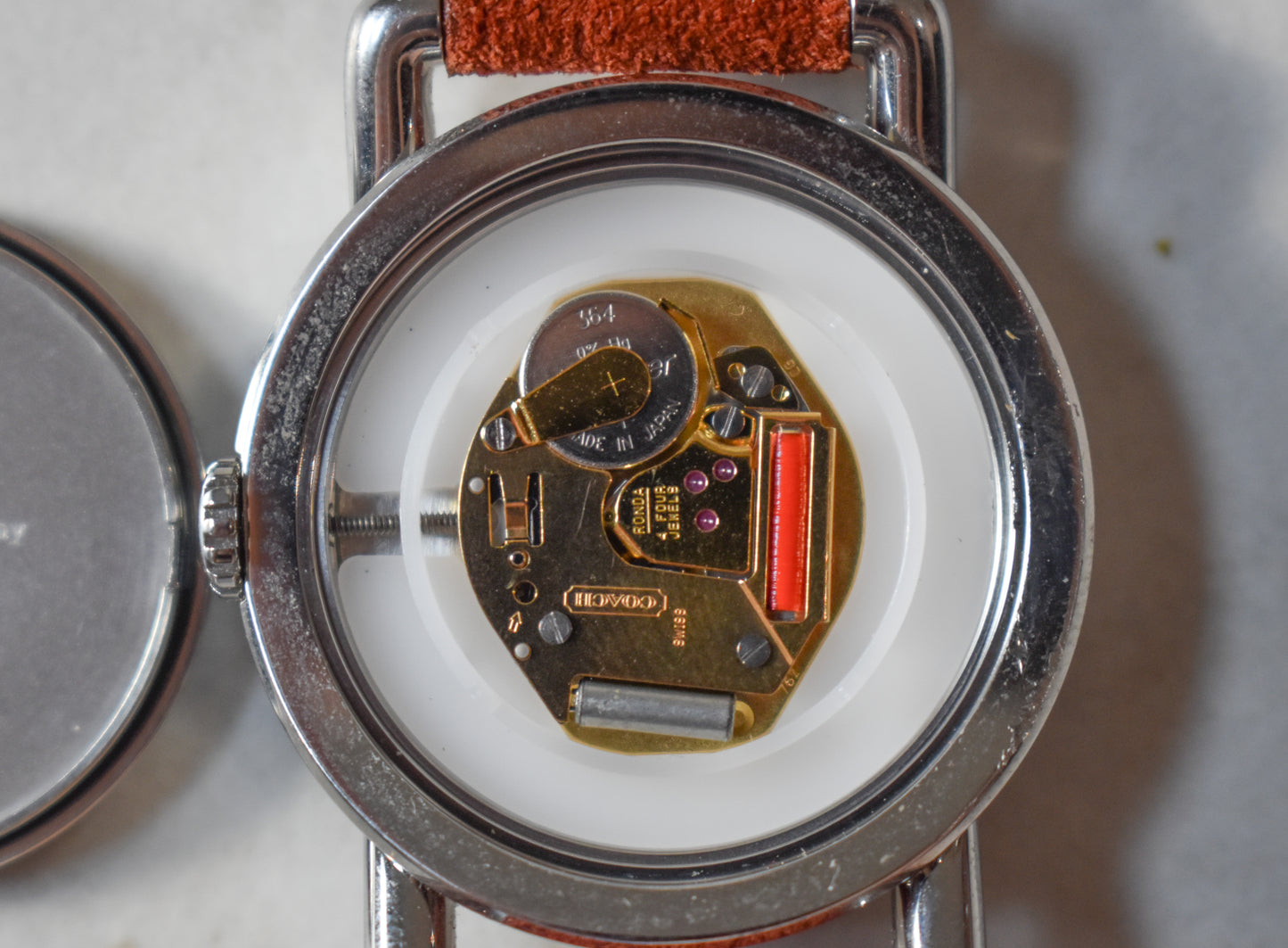 Vintage Stainless Steel COACH Watch with Leather COACH Band
