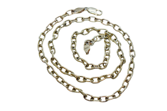 NEW Handmade 14k Solid Gold Oval Link Chain Necklace 21 1/4"