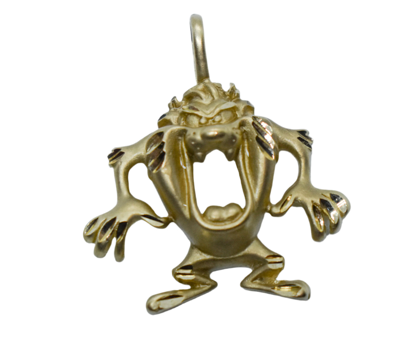 Vintage 10k Yellow Gold Michael Anthony Warner Bros Looney Tunes Tasmanian Devil Pendant